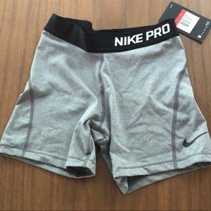 NWT Gray Nike Pro spandex shorts